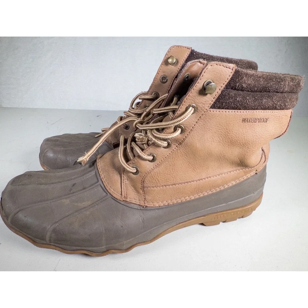 Sperry Top Sider Duck‎ Boots Waterproof Brown Leather Men's Size 13